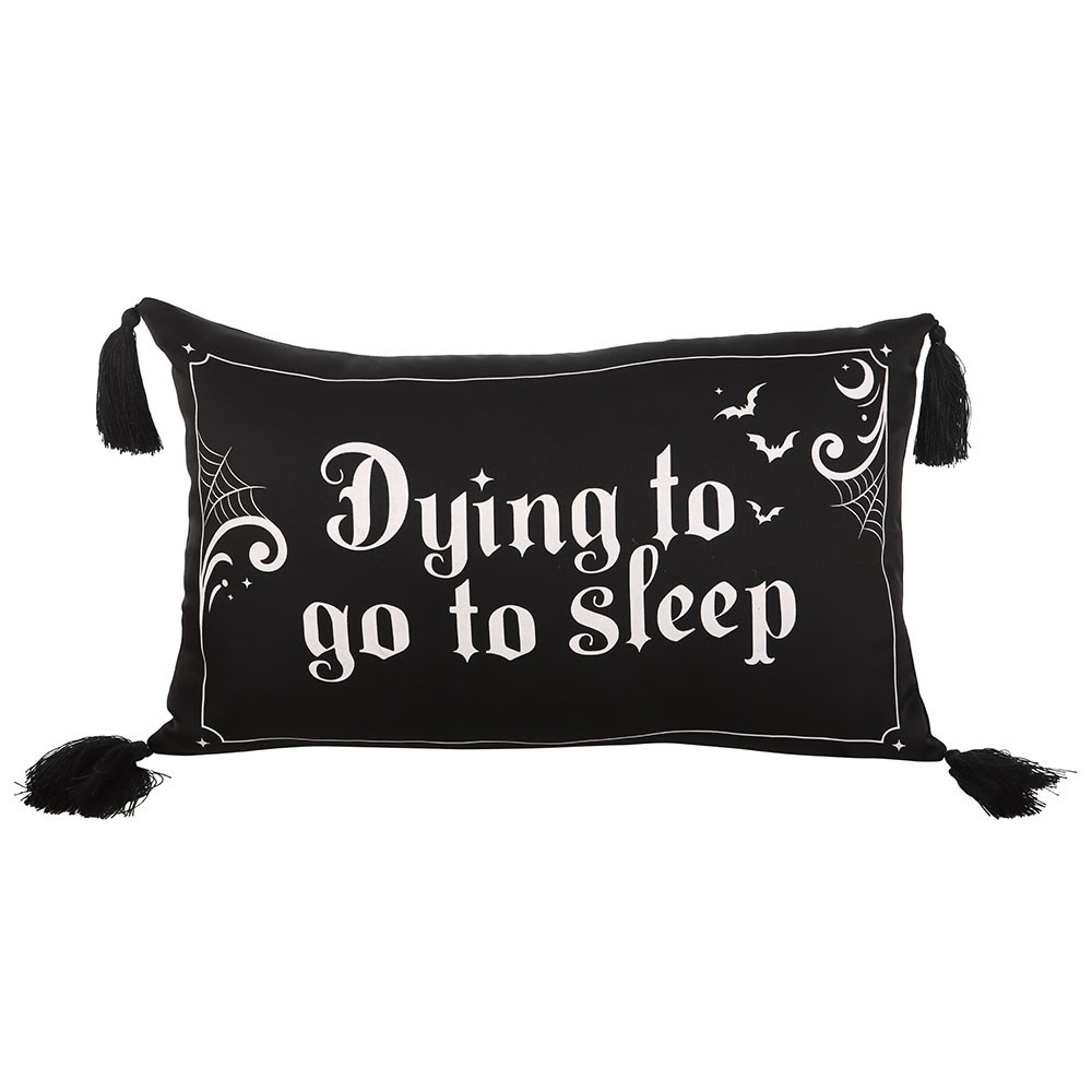 Something Different - Dying to Go to Sleep Satin Zierkissen - Schwarz